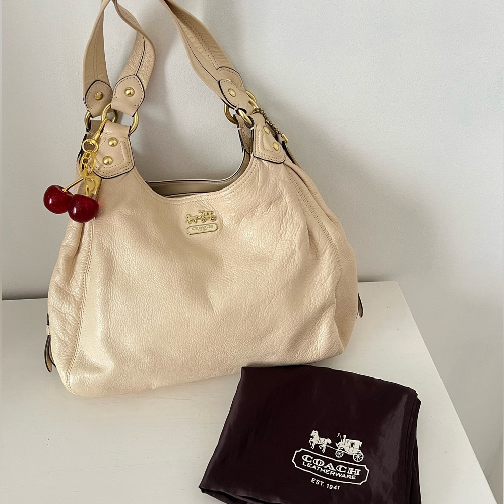 Coach Cream Leather Women Bag